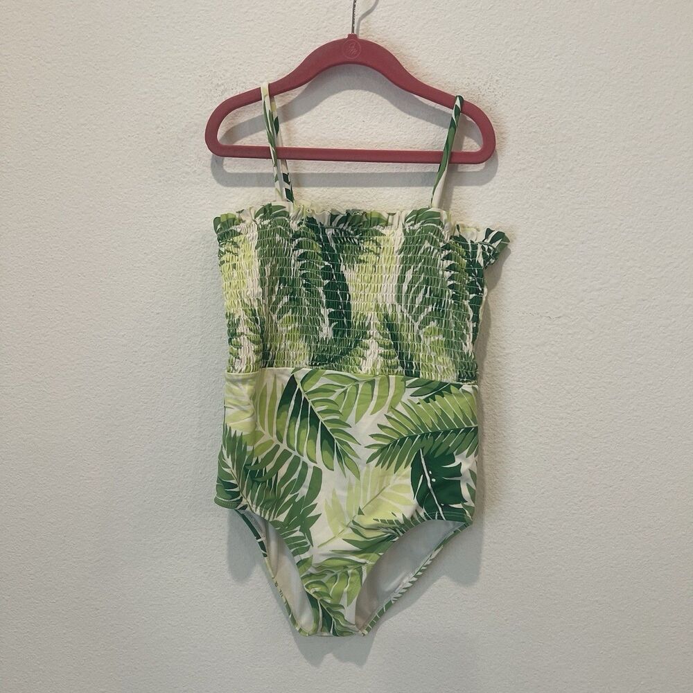 Janie & Jack Palm Print One-Piece Swim L34319 Girls Size 12